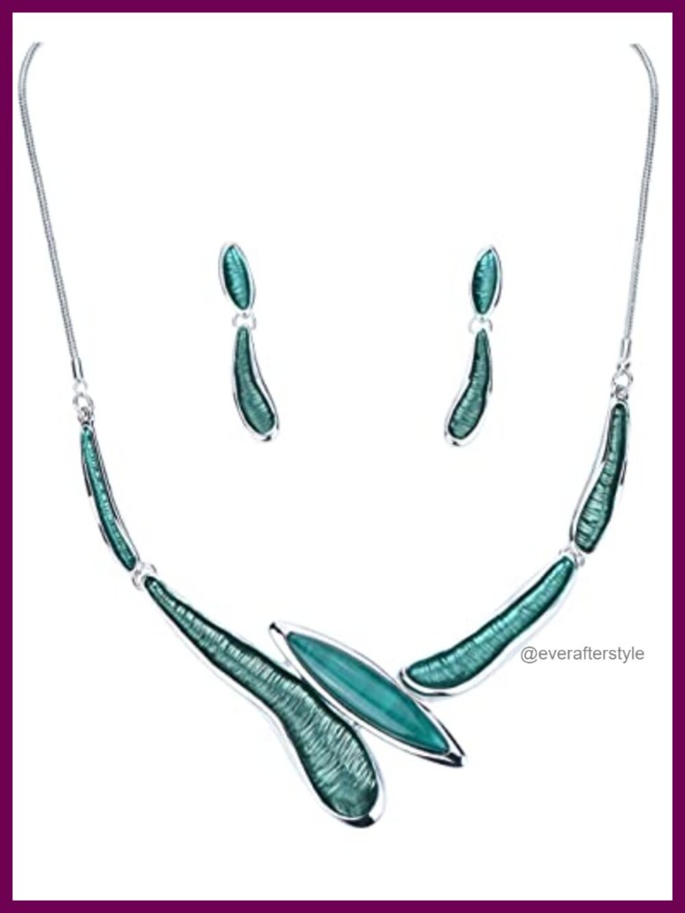 Crystal Teardrop Bib Statement Necklace Earrings Jewelry Set Wedding Bridal
